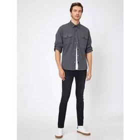 Koton Erkek Siyah Justin Super Skinny Fit Jean Pantolon 1YAM43507MD