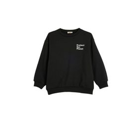 Koton Erkek Slogan Baskili Uzun Kollu Bisiklet Yaka Sweatshirt Yeşil 1KAM71602LK660XXL