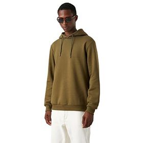 Koton Haki Kapüşonlu Erkek Basic Sweatshirt