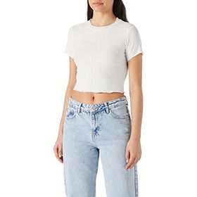 Koton Kadın Bisiklet Yaka Kısa Kollu Crop T-shirt