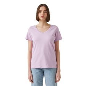 Koton Kadın V Yaka Kısa Kollu Basic T-shirt