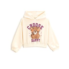 Koton Kapüşonlu Baskılı Uzun Kollu Kız Çocuk Sweatshirt