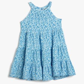 Koton Kids 3SKG80078AK1031 Mavi Çiçekli Kız Çocuk Elbise