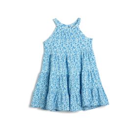 Koton Kids 3SKG80078AK1031 Mavi Çiçekli Kız Çocuk Elbise