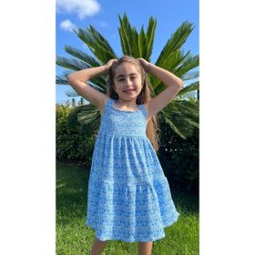 Koton Kids 9KKG87955AW Mavi Askılı Elbise