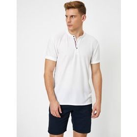 Koton Kids Erkek Beyaz Polo Yaka Pamuklu Kumas Dügmeli Gögüste Dügmeli Cepli Kisa Kollu Tisört 0YKB16381OK