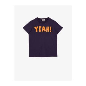 Koton Kids Erkek Çocuk Slogan Baskili Pamuklu Kisa Kollu Bisiklet Yaka Tis ört 0YKB16473OK