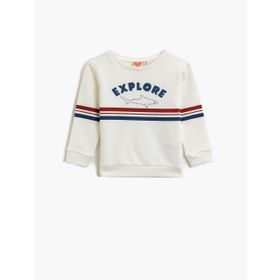 Koton Kids Koton Erkek Bebek Yazılı Baskılı Sweatshirt 0KMB16413TK