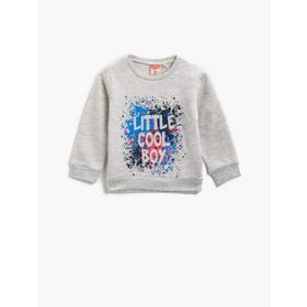 Koton Kids Koton Erkek Bebek Yazılı Baskılı Sweatshirt 0KMB16413TK