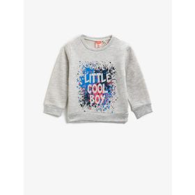 Koton Kids Koton Erkek Bebek Yazılı Baskılı Sweatshirt 0KMB16413TK