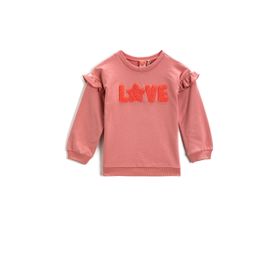 Koton Kız Bebek Love Baskılı Fırfırlı Sweatshirt