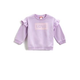 Koton Kız Bebek Love Baskılı Fırfırlı Sweatshirt