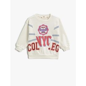 Koton Kolej Baskılı Ekru Kız Çocuk Sweatshirt