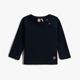 Koton Lacivert Ribanalı Düğme Detaylı Pamuklu Erkek Bebek Sweatshirt