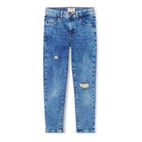 Koton MID Erkek Çocuk Dar Paça Yıpratılmış İndigo Kot Pantolon