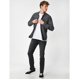 Koton P JEAN SLIM Gri Dar Erkek Kot Pantolon