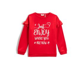 Koton Slogan Baskılı Rainbows Kız Çocuk Sweatshirt