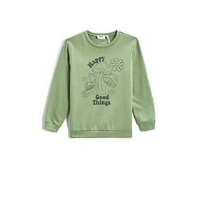 Koton Slogan Baskılı Rainbows Kız Çocuk Sweatshirt