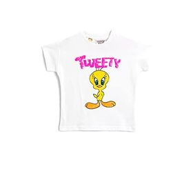 Koton Tweety Lisanslı Pullu Payetli Pamuklu Kız Çocuk Tişört