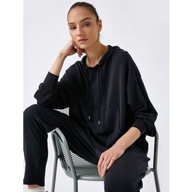 Koton TYC00044837889 Kırmızı Kapüsonlu Cepli Kadın Sweatshirt
