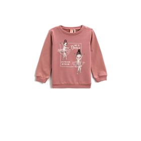 Koton Uzun Kollu Baskılı Bisiklet Yaka Kız Bebek Sweatshirt