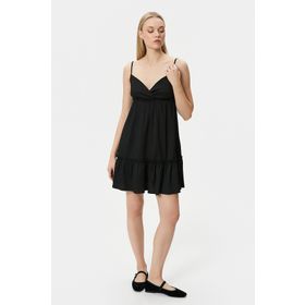 Koton Y24 4SAK80010EK 999 Siyah Elastan Jersey Kadın Elbise