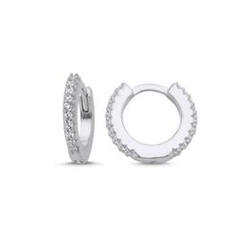 Kovac 925 Ayar 13 mm Tamtur Halka Model Zirkon Taşlı Kadın Gümüş Küpe
