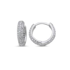 Kovac 925 Ayar 14 mm Tamtur Halka Model Zirkon Taşlı Kadın Gümüş Küpe