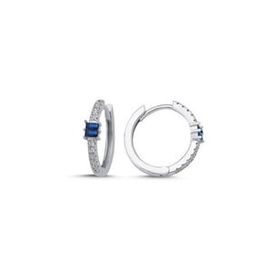 Kovac 925 Ayar 18 mm Baget Halka Model Safir Taşlı Kadın Gümüş Küpe