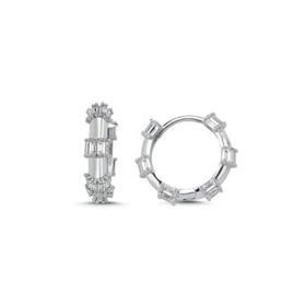 Kovac 925 Ayar 18 mm Baget Halka Model Zirkon Taşlı Kadın Gümüş Küpe