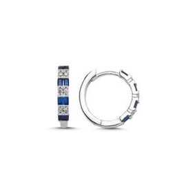 Kovac 925 Ayar 18 mm Halka Model Safir Taşlı Kadın Gümüş Küpe
