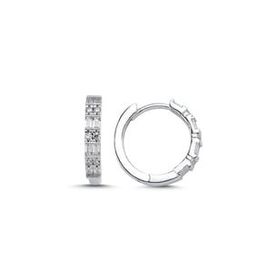 Kovac 925 Ayar 18 mm Halka Model Zirkon Taşlı Kadın Gümüş Küpe
