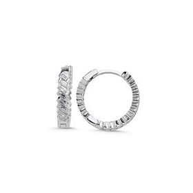 Kovac 925 Ayar 19 mm Tamtur Halka Model Baget Zirkon Taşlı Kadın Gümüş Küpe