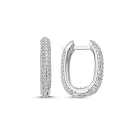 Kovac 925 Ayar 19 mm Tamtur Halka Model Zirkon Taşlı Kadın Gümüş Küpe