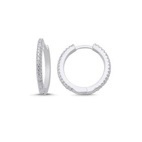 Kovac 925 Ayar 20 mm Tamtur Halka Model Zirkon Taşlı Kadın Gümüş Küpe