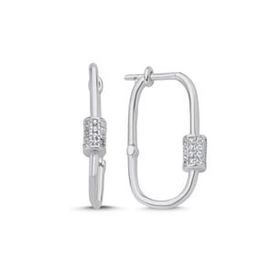 Kovac 925 Ayar 24 mm Ataç Model Zirkon Taşlı Kadın Gümüş Küpe