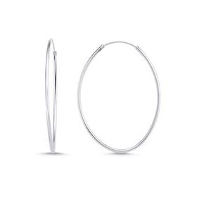 Kovac 925 Ayar 35x45 mm Oval Halka Model Kadın Gümüş Küpe