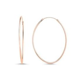 Kovac 925 Ayar 35x45 mm Oval Halka Model Rose Kaplama Kadın Gümüş Küpe