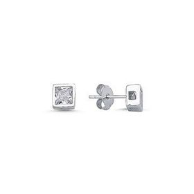 Kovac 925 Ayar 5 mm Kare Tektaş Model Zirkon Taşlı Kadın Gümüş Küpe
