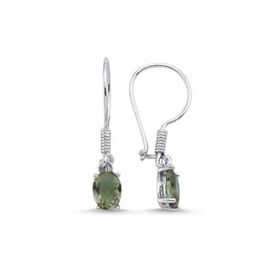 Kovac 925 Ayar 6x8 mm Oval Mengeç Model Sultanit Taşlı Kadın Gümüş Küpe