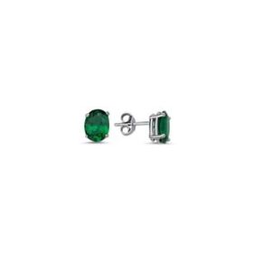 Kovac 925 Ayar 6x8 mm Top Model Zümrüt Taşlı Kadın Gümüş Küpe