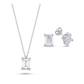Kovac 925 Ayar Baget Model Zirkon Taşlı Kadın Gümüş Set