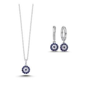 Kovac 925 Ayar Göz Model Zirkon Taşlı Kadın Gümüş Set