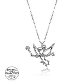 Kovac 925 Ayar Gümüş Peri Model Swarovski Zirconia Taşlı Kadın Kolye