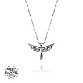 Kovac 925 Ayar Gümüş Peri Model Swarovski Zirconia Taşlı Kadın Kolye
