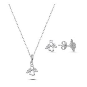 Kovac 925 Ayar Melek Model Zirkon Taşlı Kadın Gümüş Set
