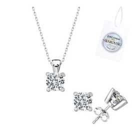Kovac 925 Ayar Tektaş Model Swarovski Zirconia Taşlı Kadın Gümüş Set