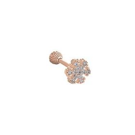 Kovac Kar Tanesi Tragus Model Rose Kaplama Zirkon Taşlı 925 Ayar Kadın Gümüş Küpe