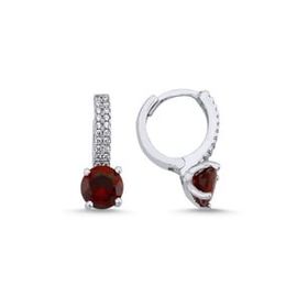 Kovac Tektaş Hagi Model Garnet Zirkon Taşlı 925 Ayar Kadın Gümüş Küpe