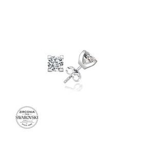 Kovac Tektaş Model Swarovski Zirconia Taşlı 925 Ayar Kadın Gümüş Küpe